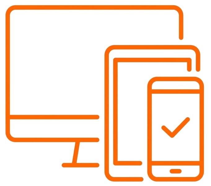 Responsive website shown across devices.